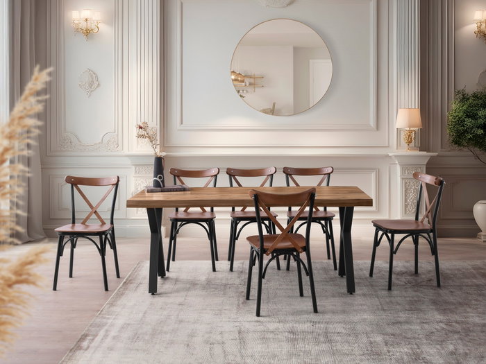 Hanah Home Mesa de comedor Gala - 3022 color Nogal Hanah Home Mesa de comedor Gala - 3022 color Nogal